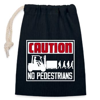 Caution No Pedestrians Forklift Driver - Verschließbarer Geschenkbeutel aus Baumwolle (14x20cm) - Navy - Vorne