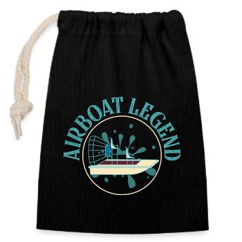 Airboat Legend Hydroplane Air Boat Propeller Swamp - Closable cotton gift bag (14x20cm) - black - Front