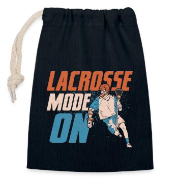 Lacrosse Mode On Team Player - Closable cotton gift bag (14x20cm) - navy - Front