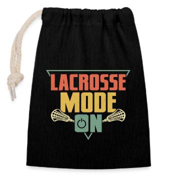 Lacrosse Mode On Player Team - Verschließbarer Geschenkbeutel aus Baumwolle (14x20cm) - Schwarz - Vorne