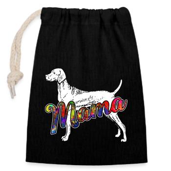 Vizsla Vizsla Mama - Closable cotton gift bag (14x20cm) - black - Front