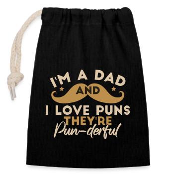 Papa Jogue Pun Cadeau Amoureux - Sac cadeau en coton avec cordon (14 x 20 cm) - noir - Devant