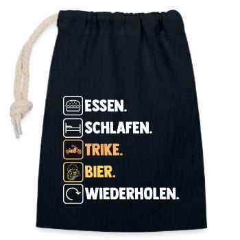 Motorrad Bier Trike - Verschließbarer Geschenkbeutel aus Baumwolle (14x20cm) - Navy - Vorne