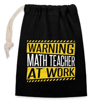 Math Teacher At Work - Closable cotton gift bag (14x20cm) - black - Front