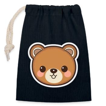 Knuffige Kuschelzeit: süsser Teddybär - Verschließbarer Geschenkbeutel aus Baumwolle (14x20cm) - Navy - Vorne