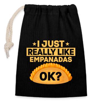 I Just Really Like Empanadas, ok? Latin Pastry Foo - Verschließbarer Geschenkbeutel aus Baumwolle (14x20cm) - Schwarz - Vorne