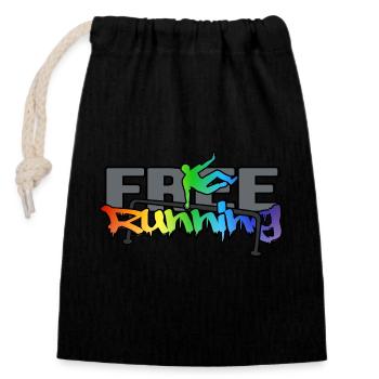 freerunning cityparkour PARKOUR freerun-rainbow - Closable cotton gift bag (14x20cm) - black - Front