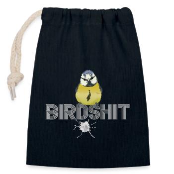 Birdshit génial - Sac cadeau en coton avec cordon (14 x 20 cm) - bleu marine - Devant