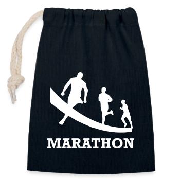 Triathlon Natation Bike Run Marathon - Sac cadeau en coton avec cordon (14 x 20 cm) - bleu marine - Devant