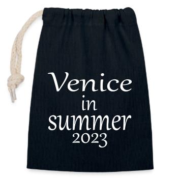 Venice in summer 2023 - Closable cotton gift bag (14x20cm) - navy - Front