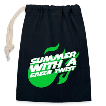 Sommer mit ökologischem Touch, grüne Ferien - Verschließbarer Geschenkbeutel aus Baumwolle (14x20cm) - Navy - Vorne