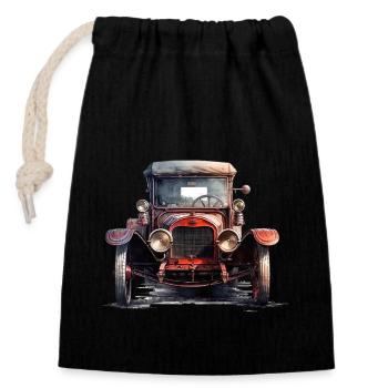 Vintage cars are a symbol of style - Closable cotton gift bag (14x20cm) - black - Front
