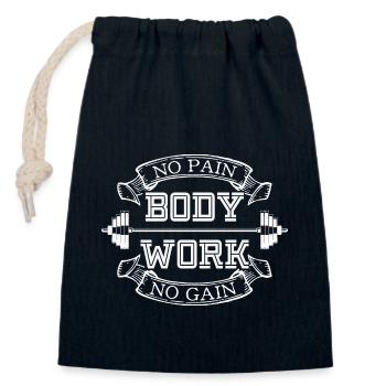 No pain, no gain - Closable cotton gift bag (14x20cm) - navy - Front