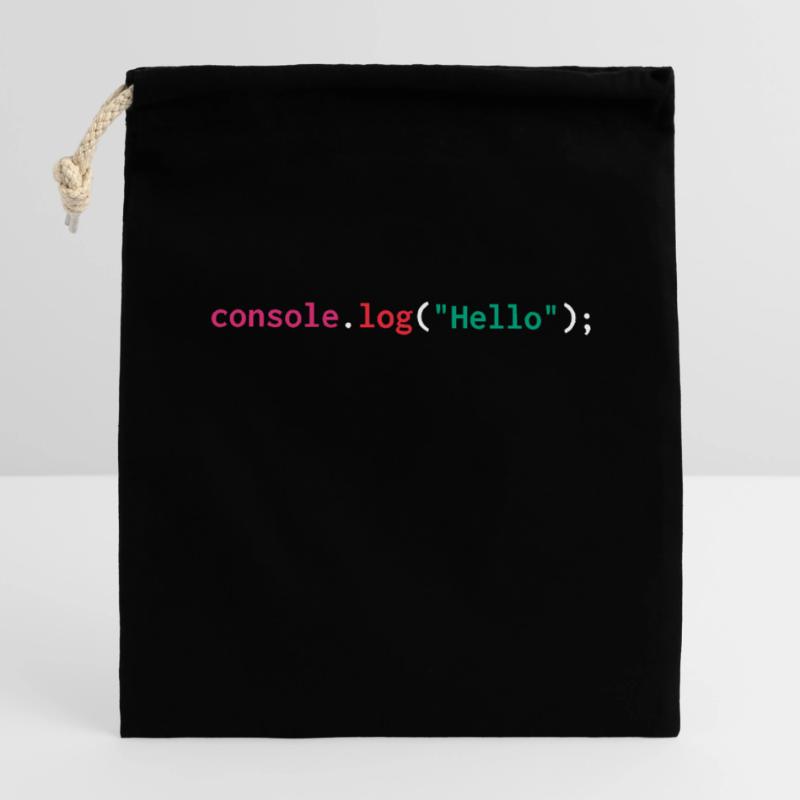Developer javascript web humor funny Closable cotton gift bag (14x20cm)