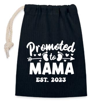 Promoted to Mama 2023 funny Mother Mom Sayings - Verschließbarer Geschenkbeutel aus Baumwolle (14x20cm) - Navy - Vorne