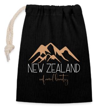 NOUVELLE-ZÉLANDE beauté peu célèbre - Sac cadeau en coton avec cordon (14 x 20 cm) - noir - Devant