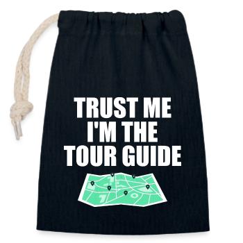 Trust Me, I'M The Tour Guide - Closable cotton gift bag (14x20cm) - navy - Front