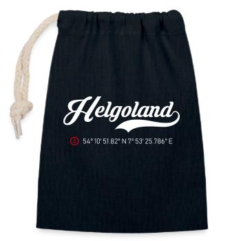 Insel Helgoland Koordinaten roter Anker - Verschließbarer Geschenkbeutel aus Baumwolle (14x20cm) - Navy - Vorne