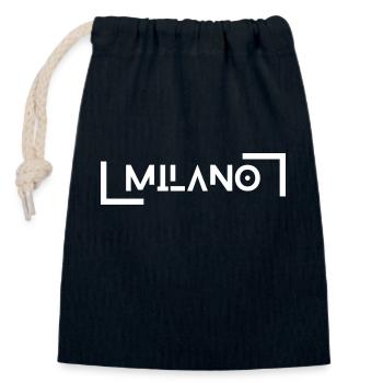 Milano Milan Mailand - Closable cotton gift bag (14x20cm) - navy - Front