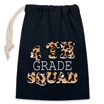 Cadeaux d’enseignants de 4e année pour les enseignants - Sac cadeau en coton avec cordon (14 x 20 cm) - bleu marine - Devant