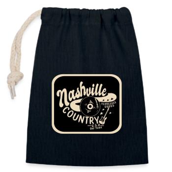 Nashville Vacation Destination Icon - Closable cotton gift bag (14x20cm) - navy - Front