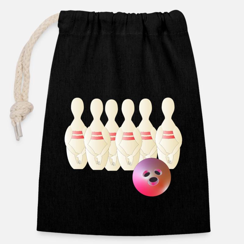 Bowling penalty - Closable cotton gift bag (14x20cm) - black
