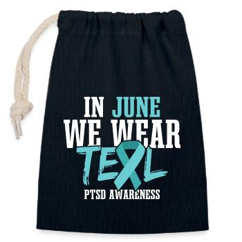 PTSD Awareness - Closable cotton gift bag (14x20cm) - navy - Front