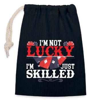Funny Poker Bluffing Gambler Casino - Sac cadeau en coton avec cordon (14 x 20 cm) - bleu marine - Devant