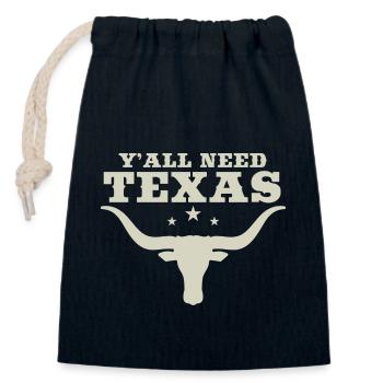 Ihr alle braucht Texas - Verschließbarer Geschenkbeutel aus Baumwolle (14x20cm) - Navy - Vorne
