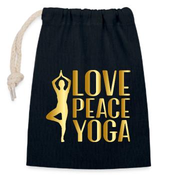 Yoga Pose Love Peace Yoga - Verschließbarer Geschenkbeutel aus Baumwolle (14x20cm) - Navy - Vorne