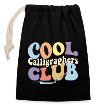 Cool Calligraphers Club Calligraphy Professional - Closable cotton gift bag (14x20cm) - black - Front
