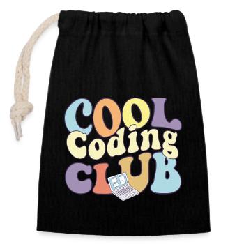 Programmeur informatique Cool Coding Club Codeur - Sac cadeau en coton avec cordon (14 x 20 cm) - noir - Devant