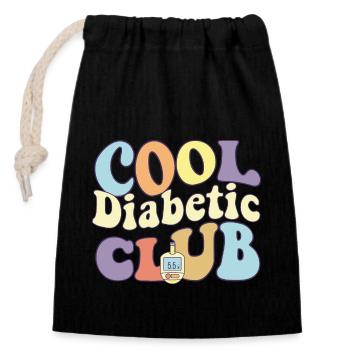 Cool Diabetic Club Diabetes Warrior Awareness - Closable cotton gift bag (14x20cm) - black - Front