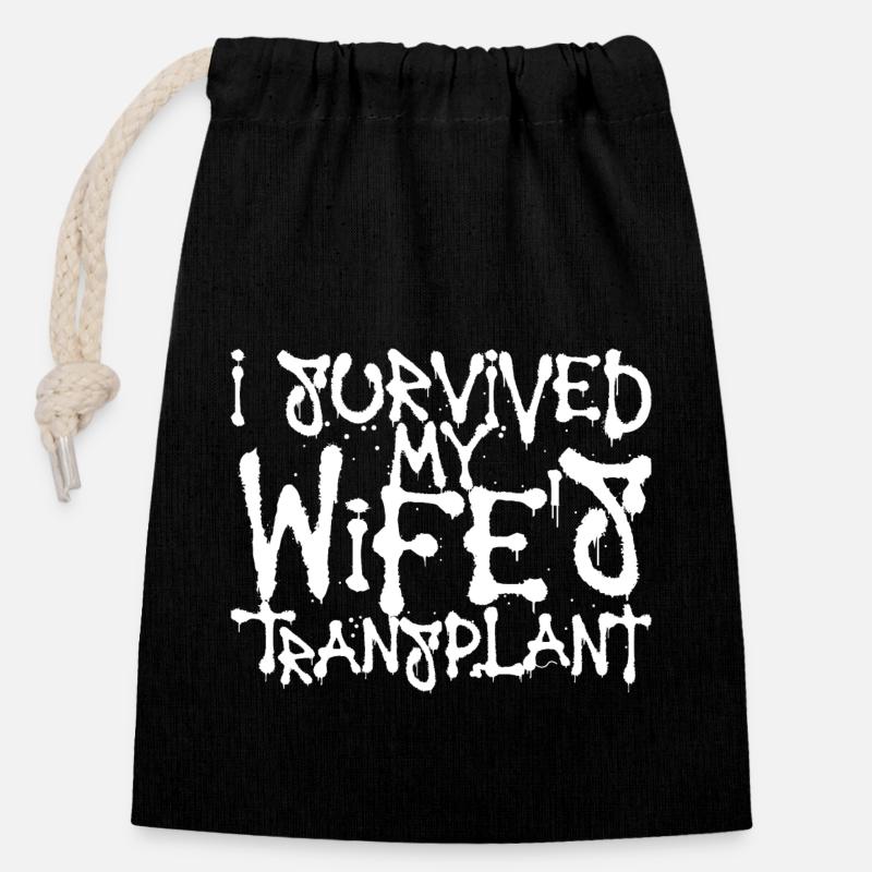 Wife's Transplant - Verschließbarer Geschenkbeutel aus Baumwolle (14x20cm) - Schwarz