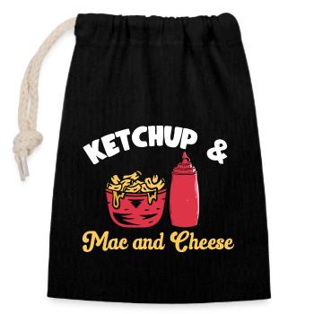Macaroni Cheese Lover Mac And Cheese - Closable cotton gift bag (14x20cm) - black - Front