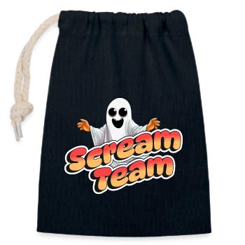 Halloween Scream Team Design - Closable cotton gift bag (14x20cm) - navy - Front