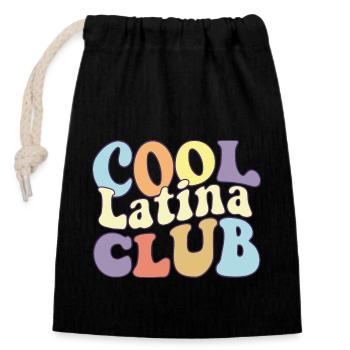 Cool Latina Club Latina Power Hispanic Heritage - Sac cadeau en coton avec cordon (14 x 20 cm) - noir - Devant