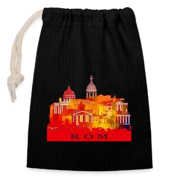 Rome, the Eternal City - Closable cotton gift bag (14x20cm) - black - Front