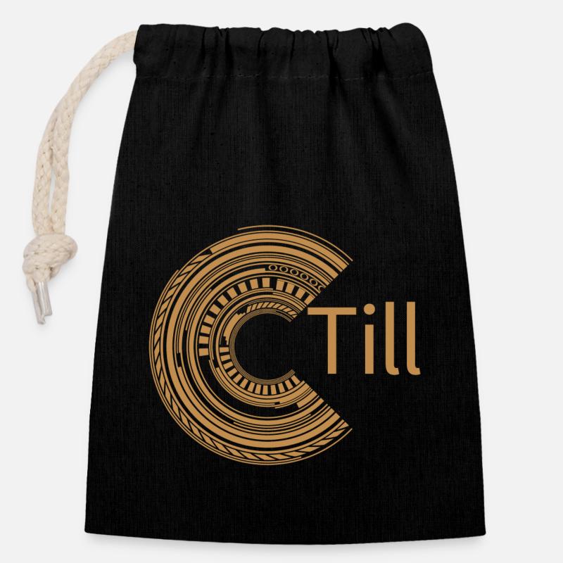 Pour Till - Sac cadeau en coton avec cordon (14 x 20 cm) - noir