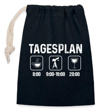 Tagesplan - Weinastronomie - - Verschließbarer Geschenkbeutel aus Baumwolle (14x20cm) - Navy - Vorne
