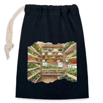 Gemüseständer im Anime-Stil pflanzliche Kraft - Verschließbarer Geschenkbeutel aus Baumwolle (14x20cm) - Navy - Vorne