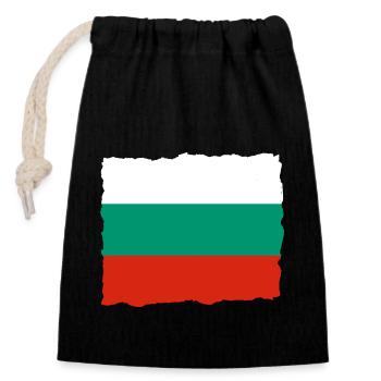 Bulgarien Flagge Bulgarische Fahne Goldstrand - Verschließbarer Geschenkbeutel aus Baumwolle (14x20cm) - Schwarz - Vorne