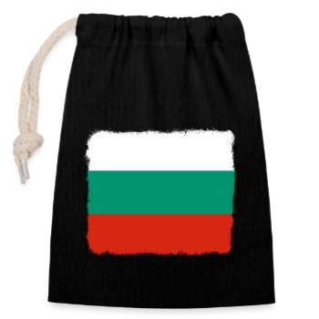 Bulgarien Flagge Bulgarische Fahne Goldstrand - Verschließbarer Geschenkbeutel aus Baumwolle (14x20cm) - Schwarz - Vorne