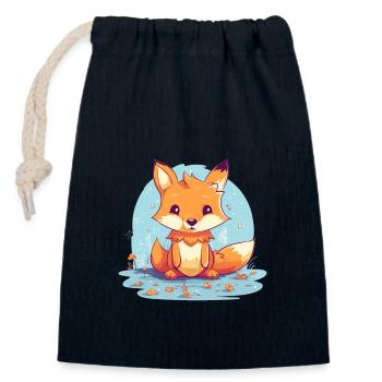 Niedlicher Fuchs - Verschließbarer Geschenkbeutel aus Baumwolle (14x20cm) - Navy - Vorne