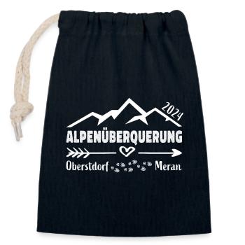 Alpenüberquerung E5 Oberstdorf Meran 2024 - Verschließbarer Geschenkbeutel aus Baumwolle (14x20cm) - Navy - Vorne