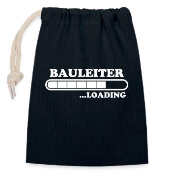 Bauleiter Spruch Baustelle Fun Bauleiter Geschenk - Verschließbarer Geschenkbeutel aus Baumwolle (14x20cm) - Navy - Vorne