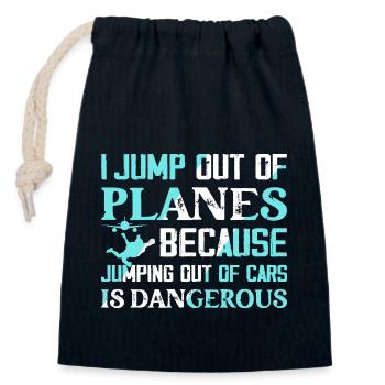 Je saute des avions parachutistes parachutistes - Sac cadeau en coton avec cordon (14 x 20 cm) - bleu marine - Devant