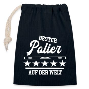 Bester Polier Meister Chef Lehrling Bauleiter Bau - Verschließbarer Geschenkbeutel aus Baumwolle (14x20cm) - Navy - Vorne