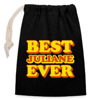 Juliane first name funny gift - Closable cotton gift bag (14x20cm) - black - Front