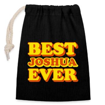 Joshua First Name Funny Gift - Closable cotton gift bag (14x20cm) - black - Front